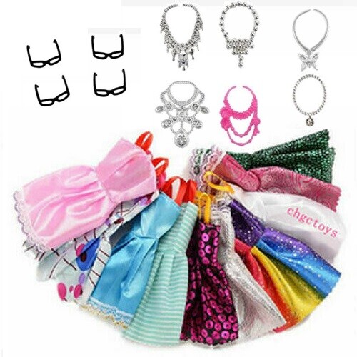 20pcs girl barbie - doll, clothes